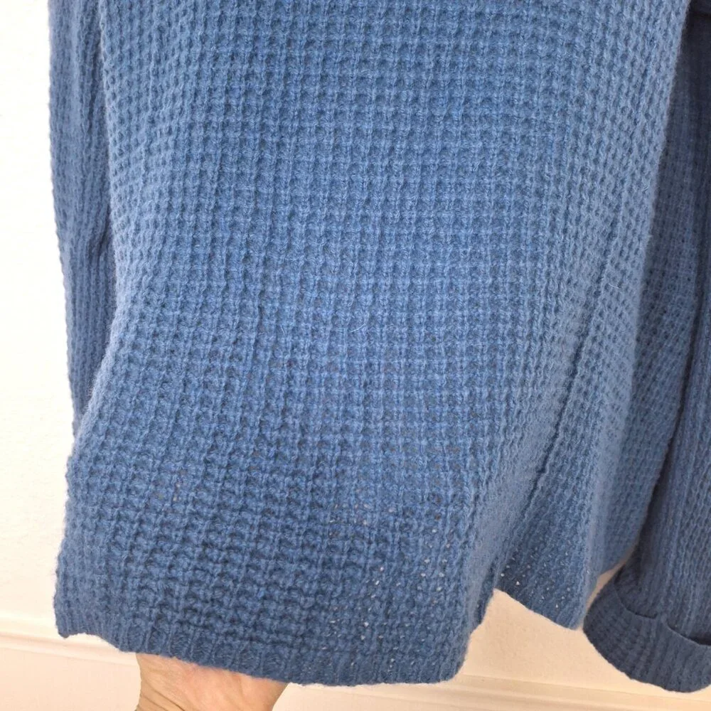 Free People 100% Wool Sweater Sz S Waffle Knit Oversized Slouchy Boho